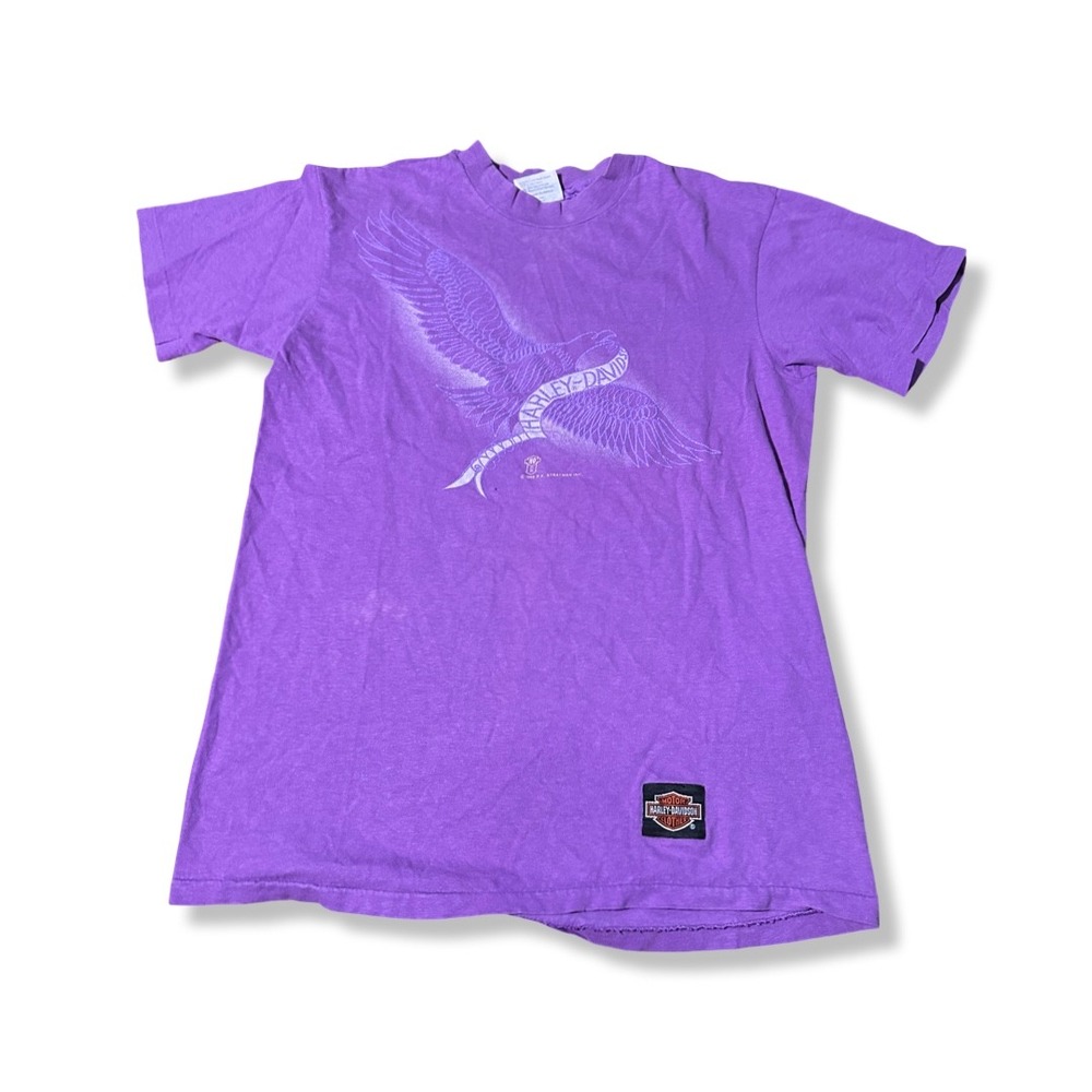 Harley Davidson T-Shirt Mens M Purple Excellent Vintage 1988 Eagle RK Stratman